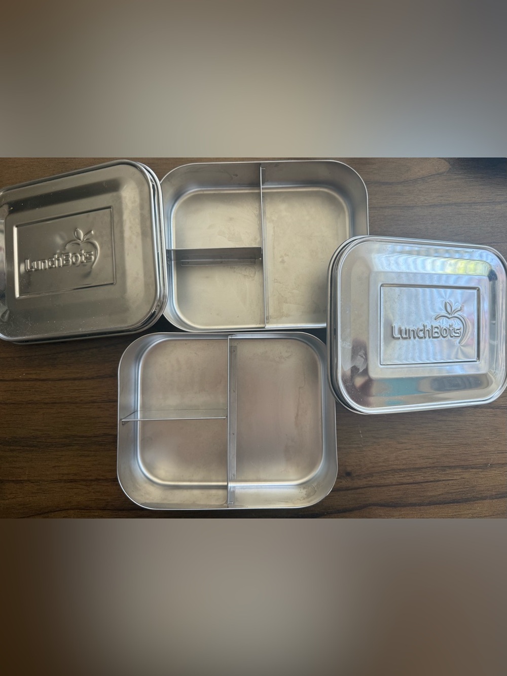 LunchBots Medium Uno Stainless Steel Sandwich Container Open Design 6”x5” - Picture 4 of 4